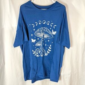 Shein Curve Goblincore Dark Academia Cottagecore Mushroom Short Sleeve T-Shirt